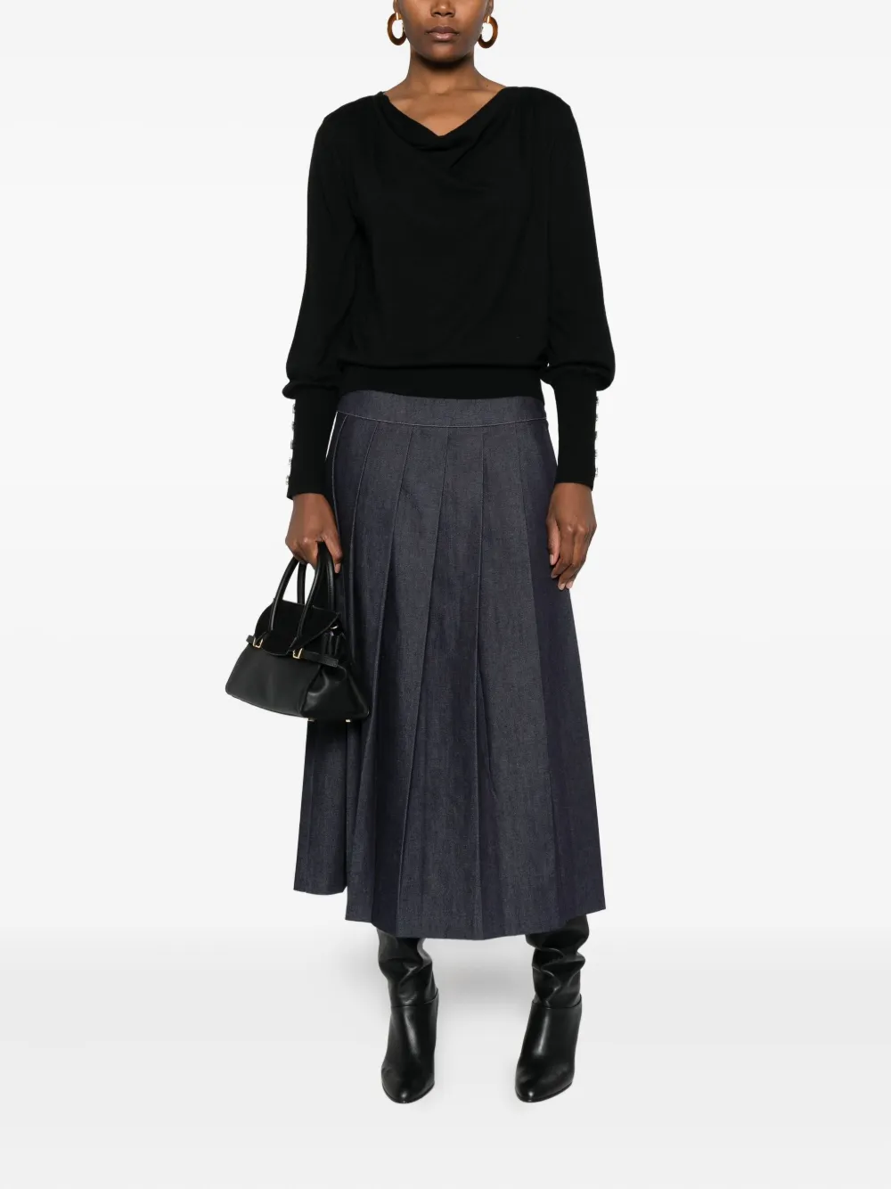 TWINSET button-cuff blouse - Zwart