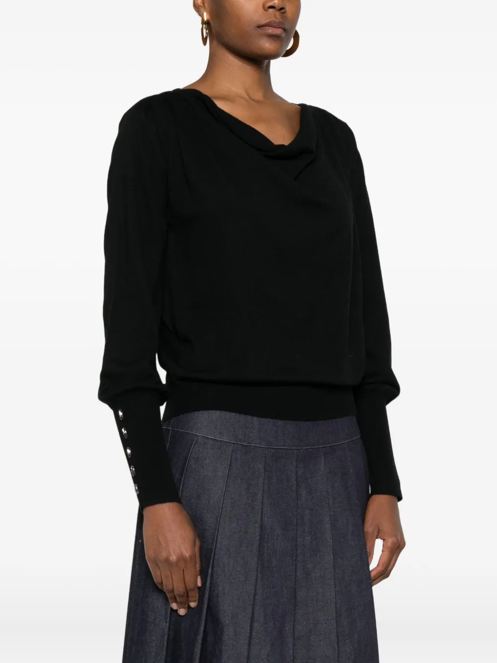 TWINSET Blouse met knoopmanchetten Zwart