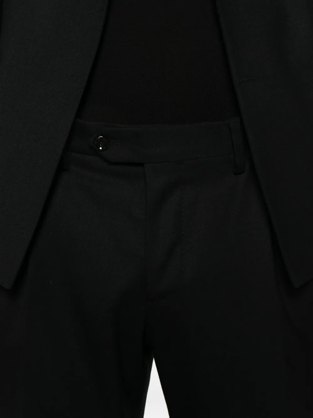 Lardini Double-breasted Suit In Black