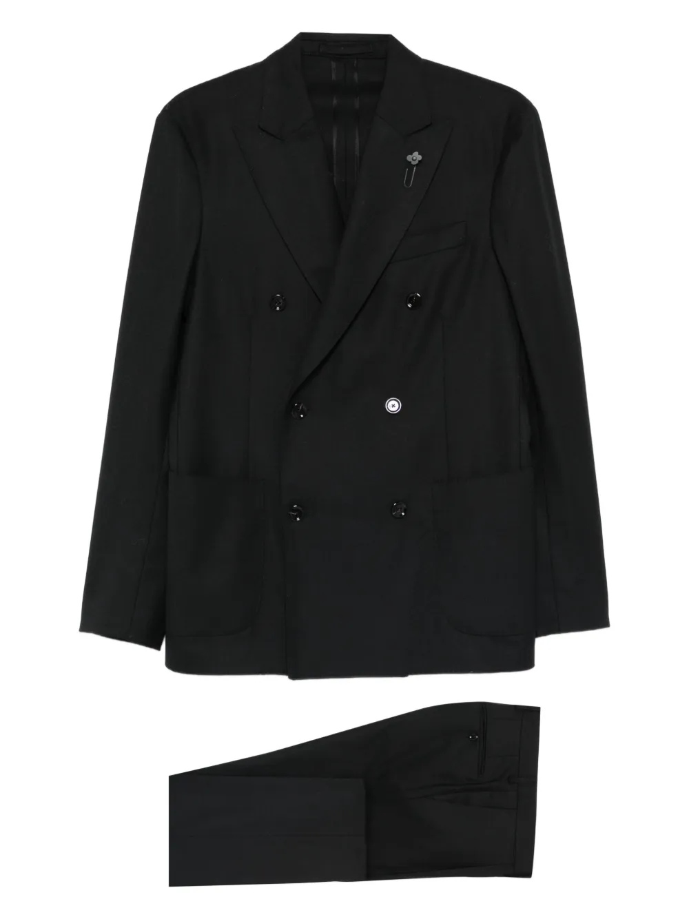 Lardini double-breasted suit | Black | Image 1
