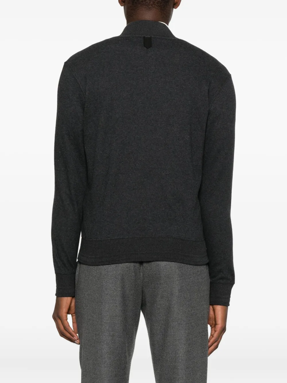 Canali Zip Cotton Jacket In Gray