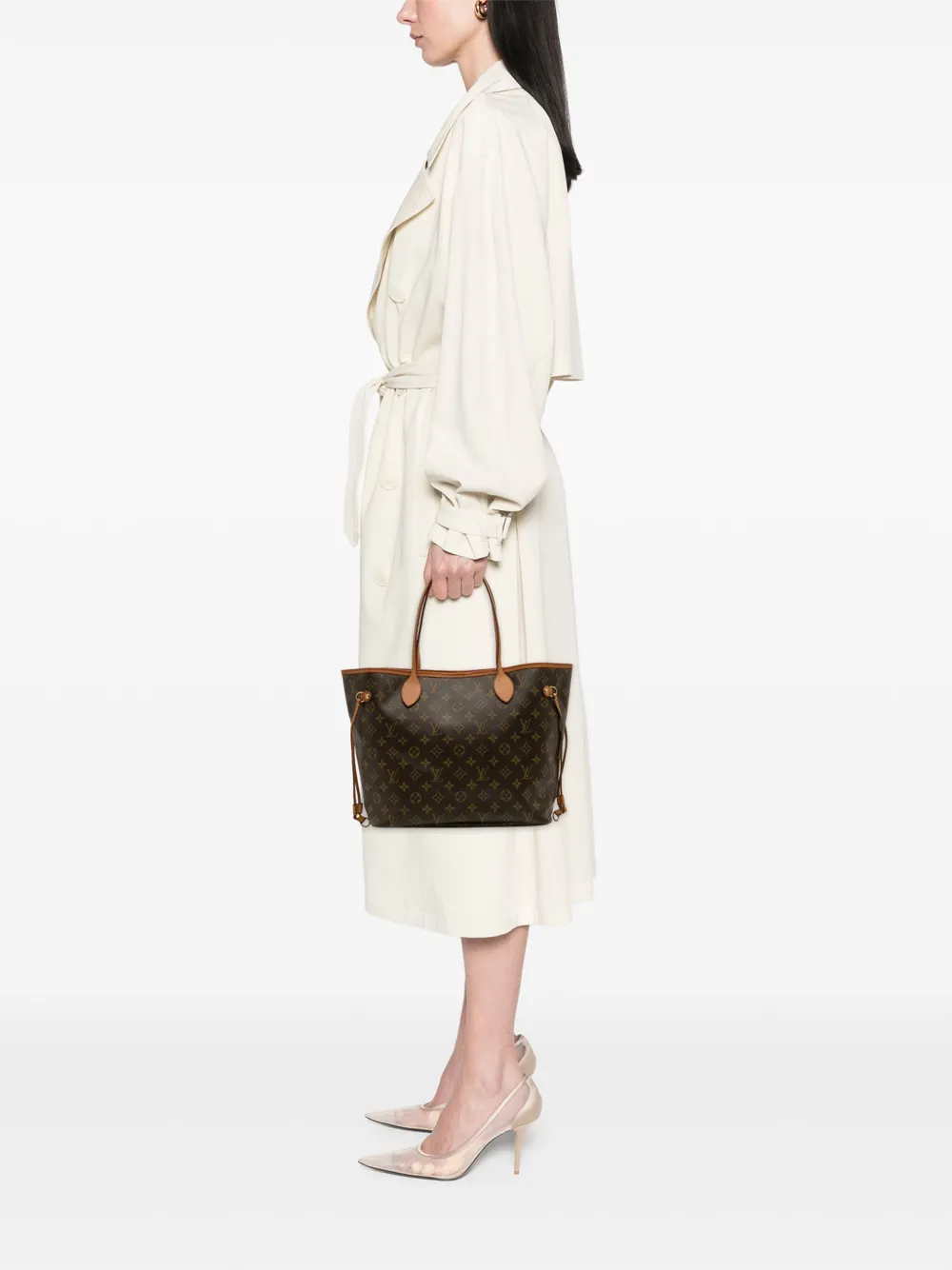 Pre-owned Louis Vuitton 2014 Monogram Neverfull Mm Tote Bag In Brown