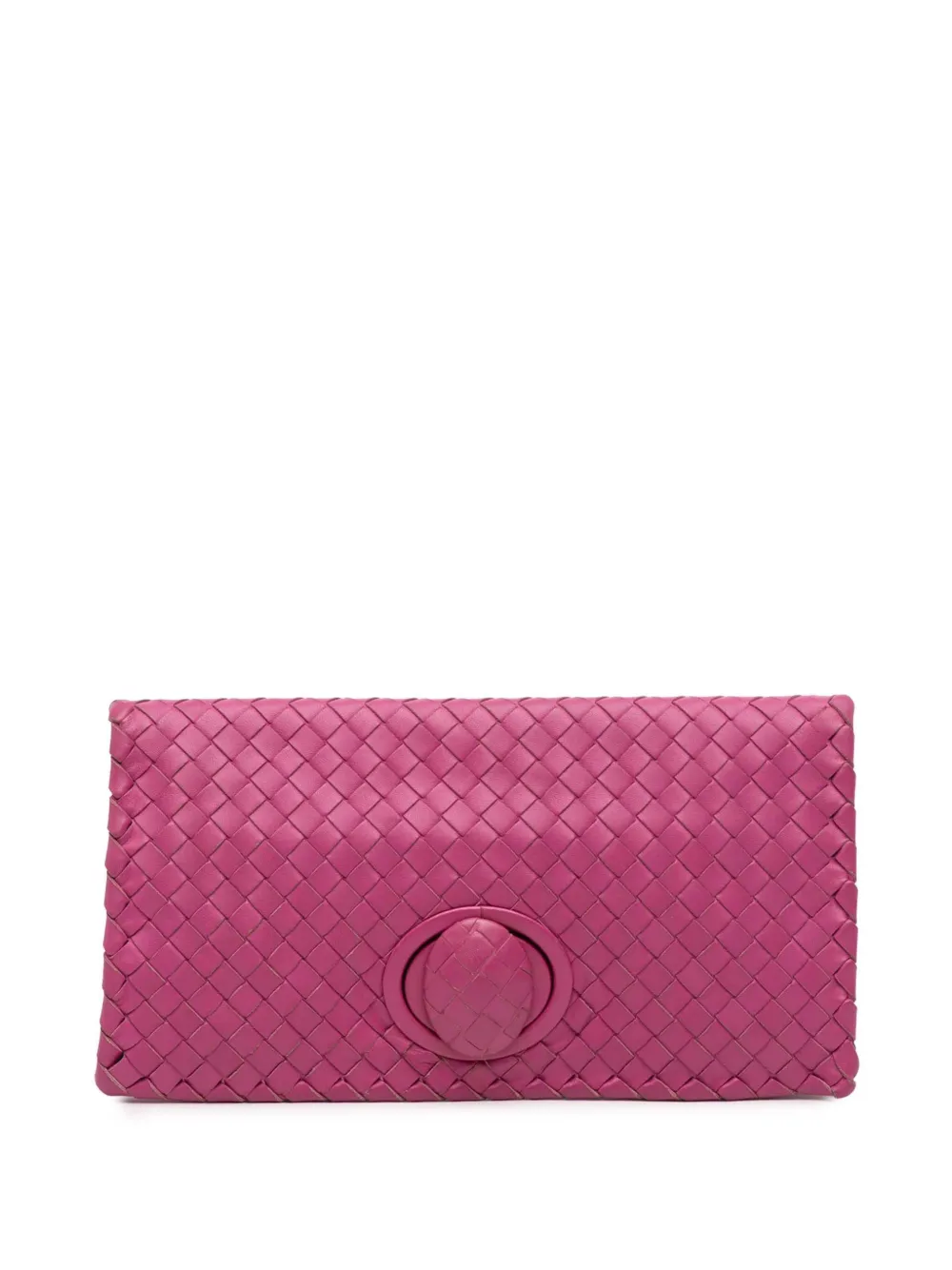 Bottega Veneta Pre-Owned 2011 ナッパ イントレチャート ターンロック クラッチバッグ - ピンク Bottega Veneta Pre-Owned 2011 ナッパ イントレチャート ターンロック クラッチバッグ - ピンク