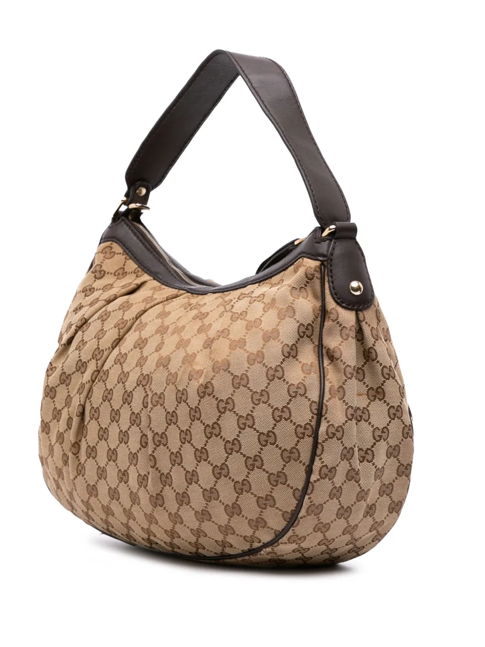 Pre-owned Gucci 2016-2025 Gg Canvas Sukey Shoulder Bag In Brown