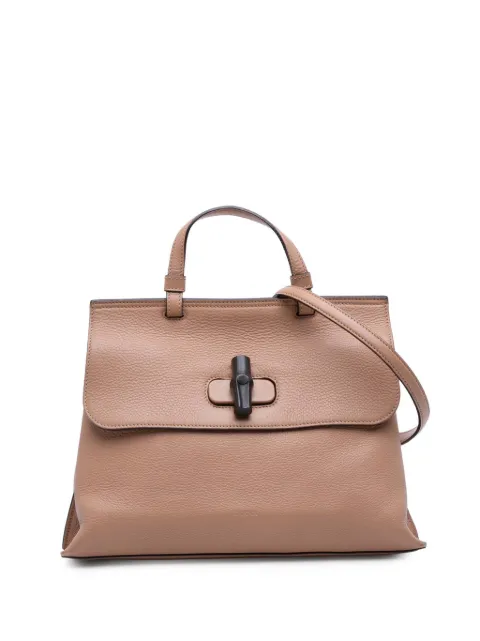Gucci Pre-Owned 2016-2025 Medium Leather Bamboo Daily satchel