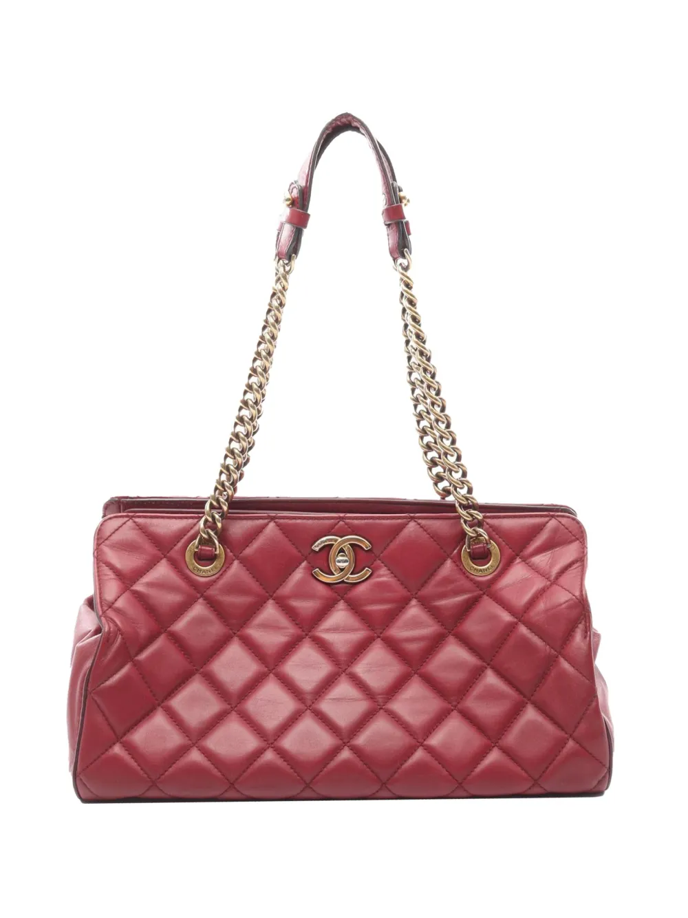 CHANEL Pre-Owned 2012-2013 スモール マトラッセ カーフスキン パーフェクトエッジ ハンドバッグ - レッド CHANEL Pre-Owned 2012-2013 スモール マトラッセ カーフスキン パーフェクトエッジ ハンドバッグ - レッド