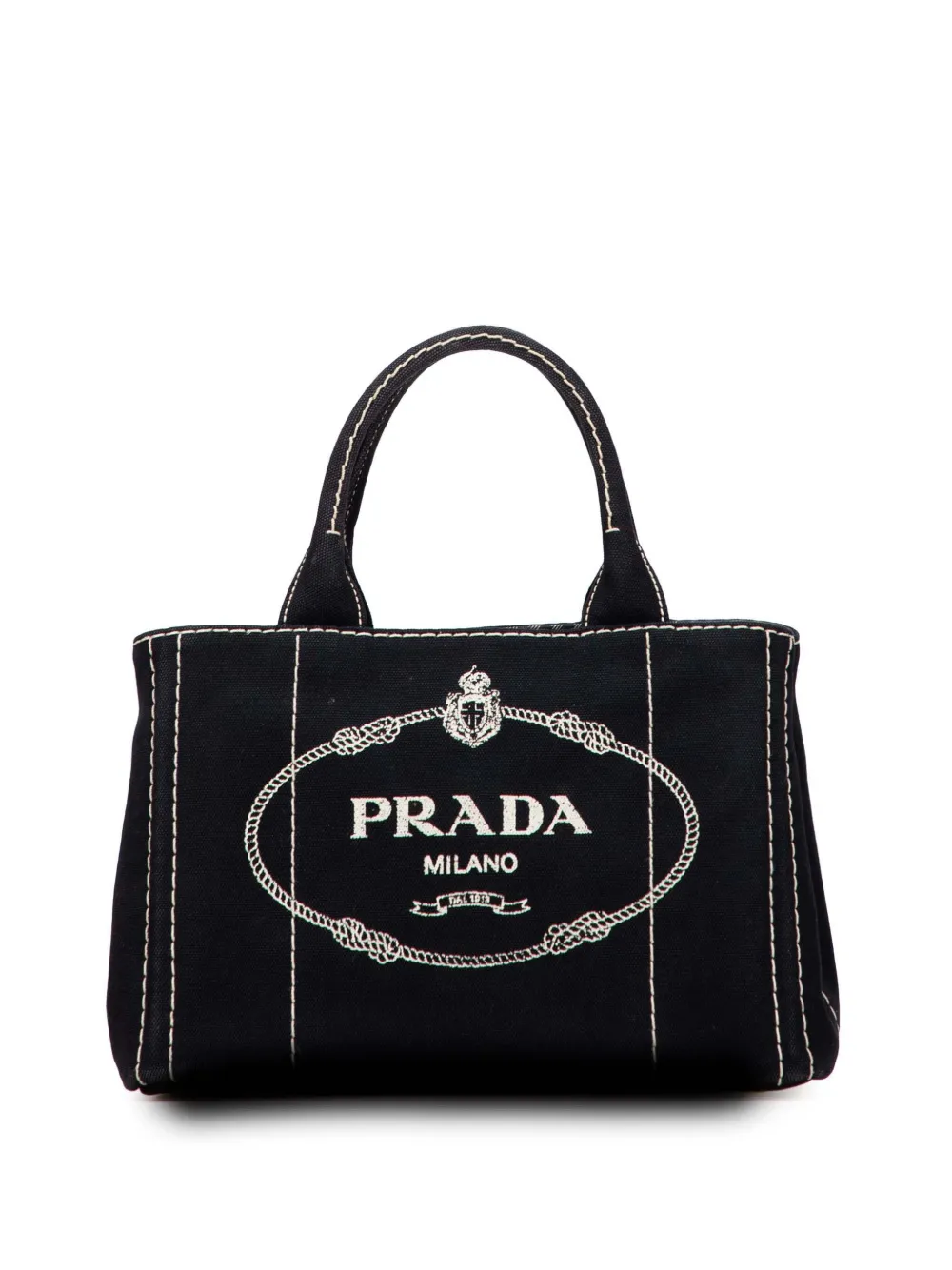 Prada Pre-Owned 2013-2025 Small Canvas Canapa Logo satchel | Black | Image 1