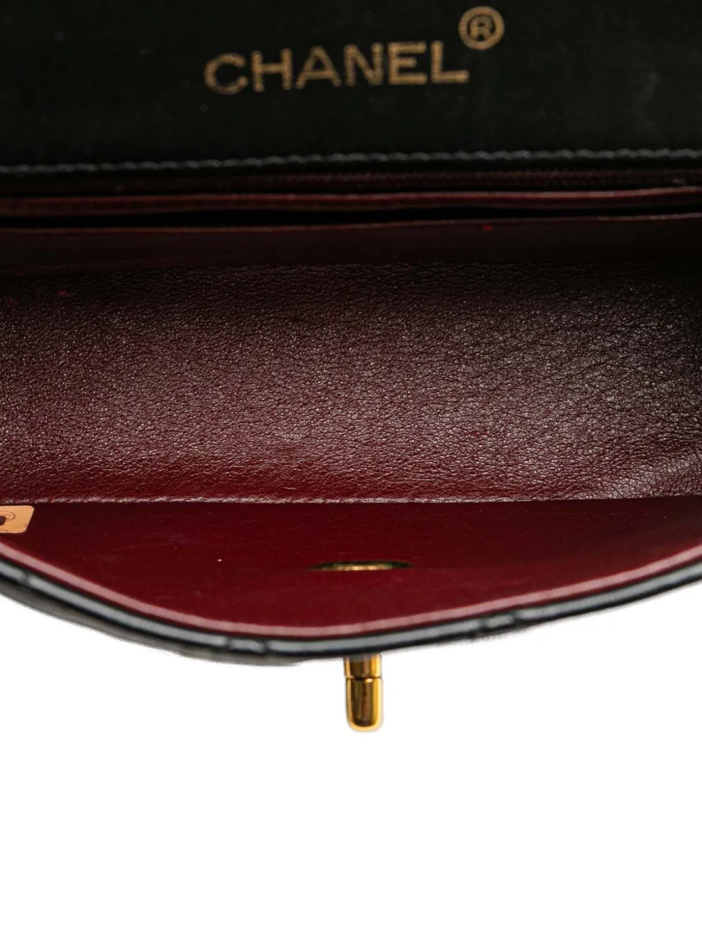 Pre-owned Chanel 2010-2011 Mini Square Classic Lambskin Single Flap Crossbody Bag In Black