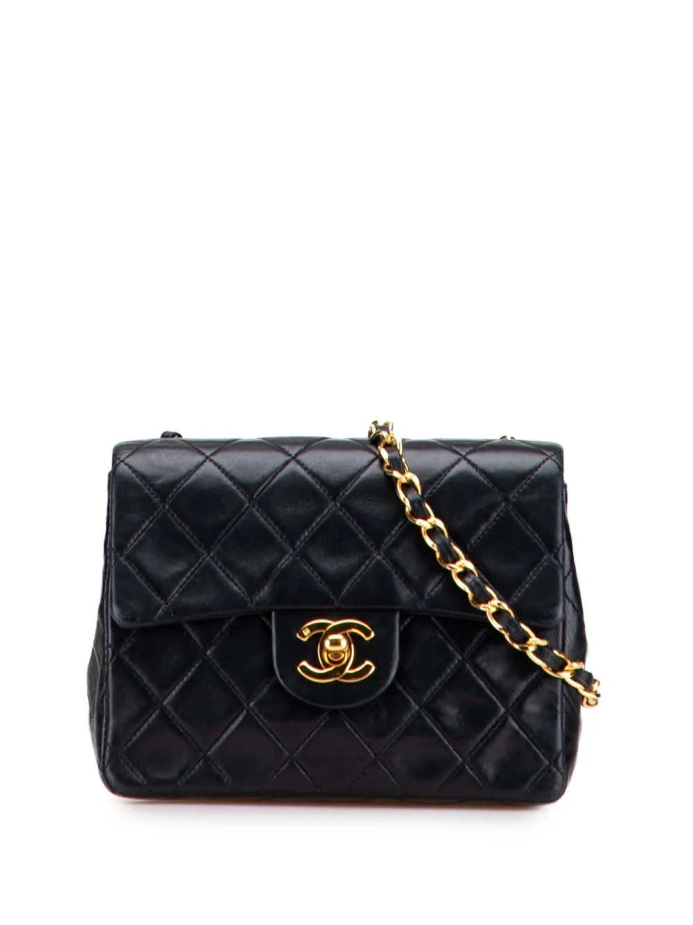CHANEL Pre-Owned 2010-2011 Mini Square Classic Lambskin Single Flap CHANEL Pre-Owned 2010-2011 Mini Square Classic Lambskin Single Flap
