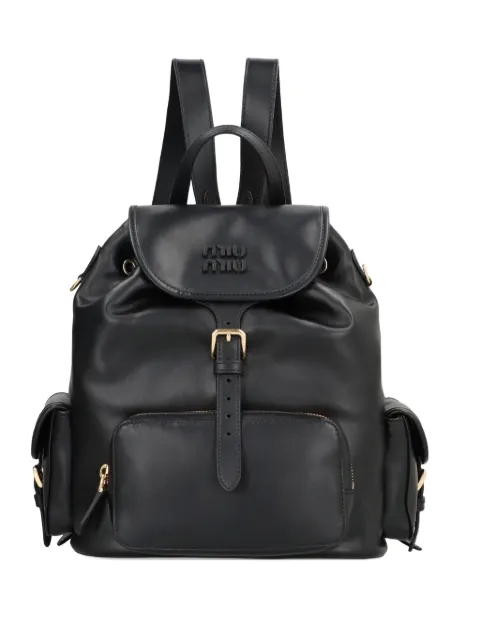 Miu Miu buckle leather backpack