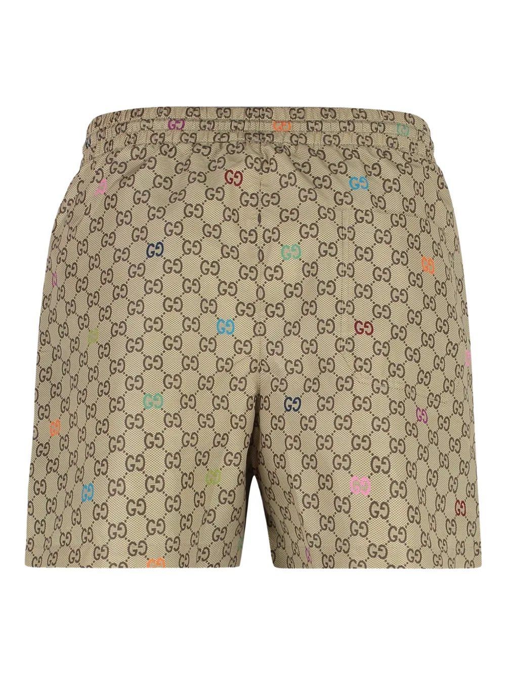 Gucci Men Nylon Swim Trunks With All-over Gg Logo