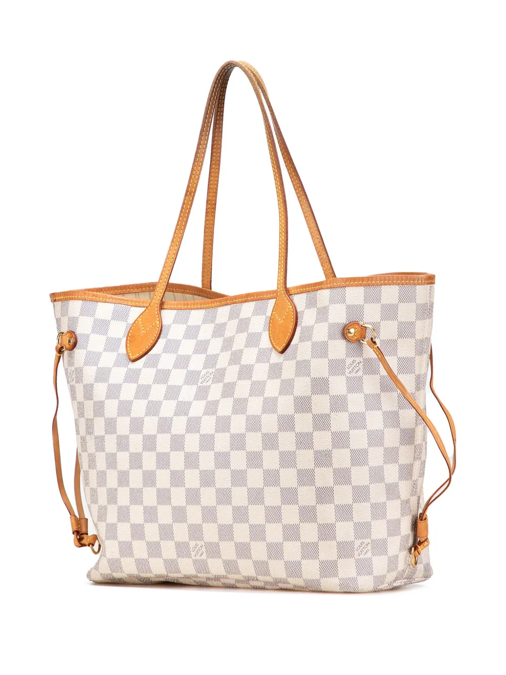Pre-owned Louis Vuitton 2011 Damier Azur Neverfull Mm Tote Bag In White