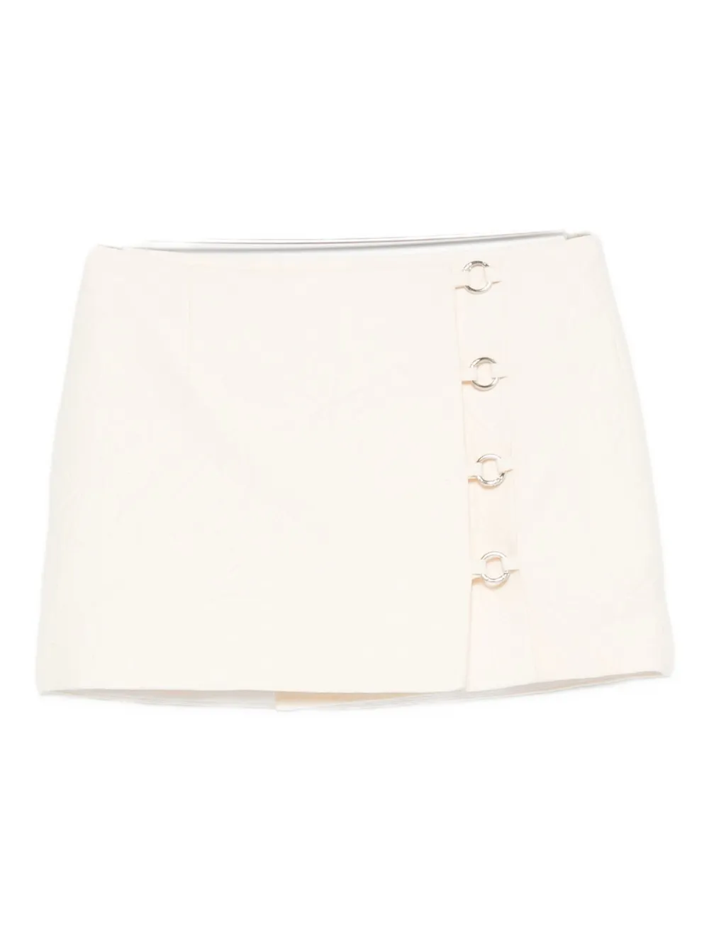 Medeea Ring-detail Asymmetric Skirt In White