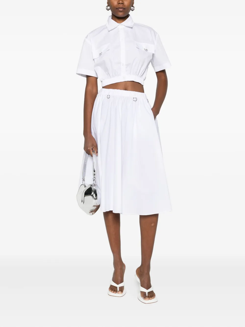 Medeea Cotton A-line Skirt In White