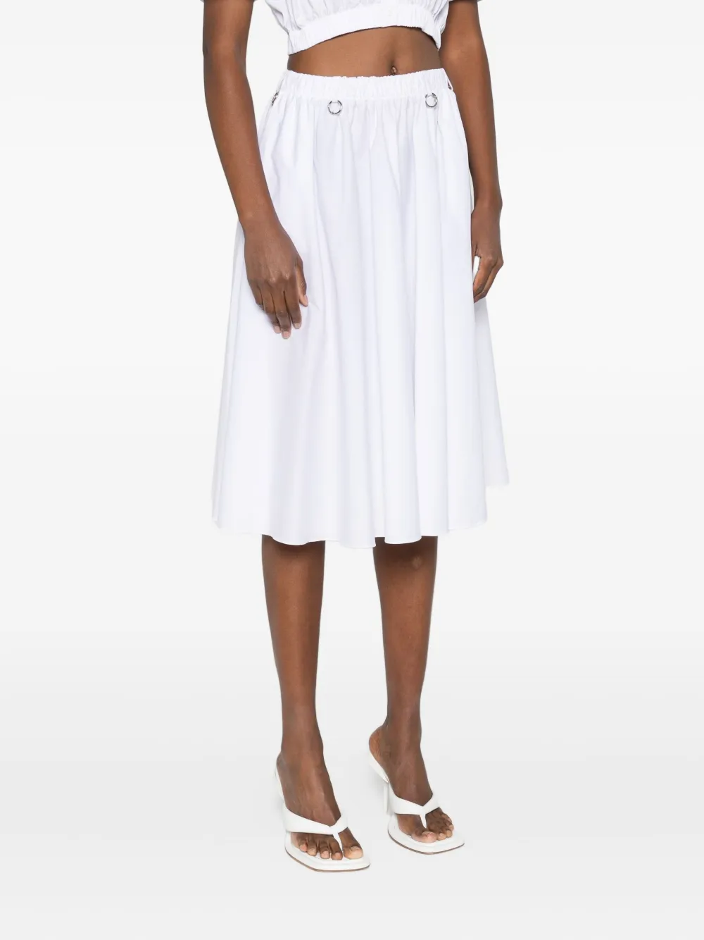 Medeea Cotton A-line Skirt In White