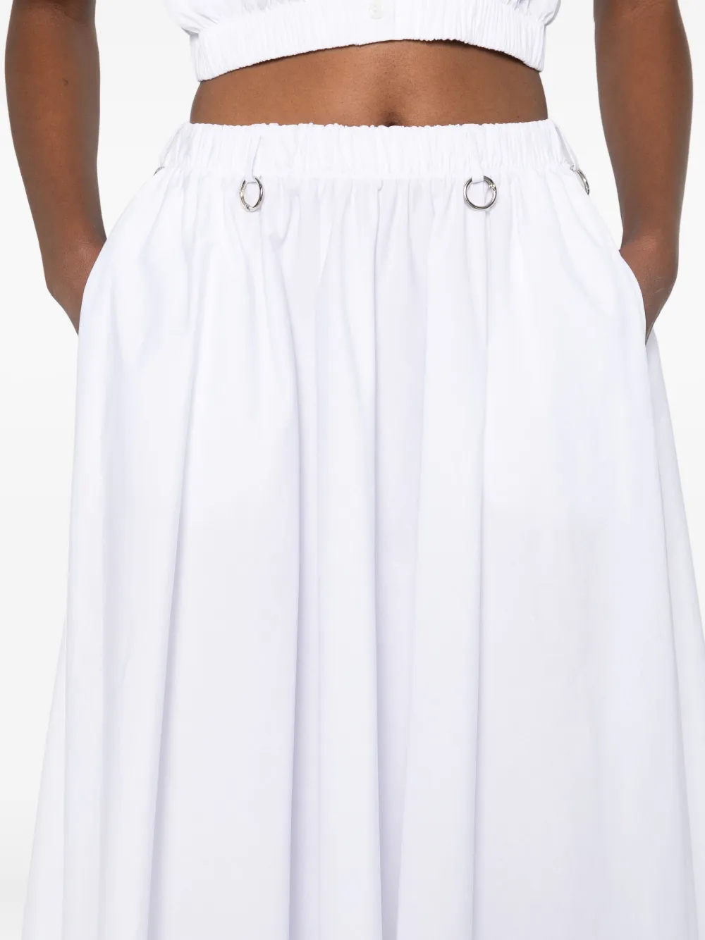 Medeea Cotton A-line Skirt In White