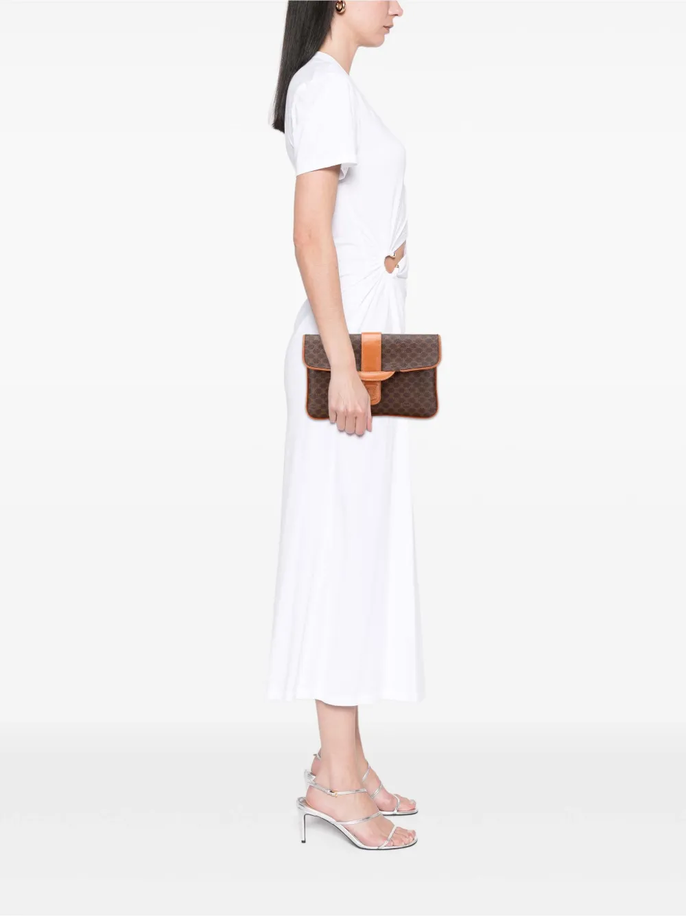 Celine Pre-Owned 20th Century Macadam Coated Canvas clutch bag | Pre-Owned | Image 2