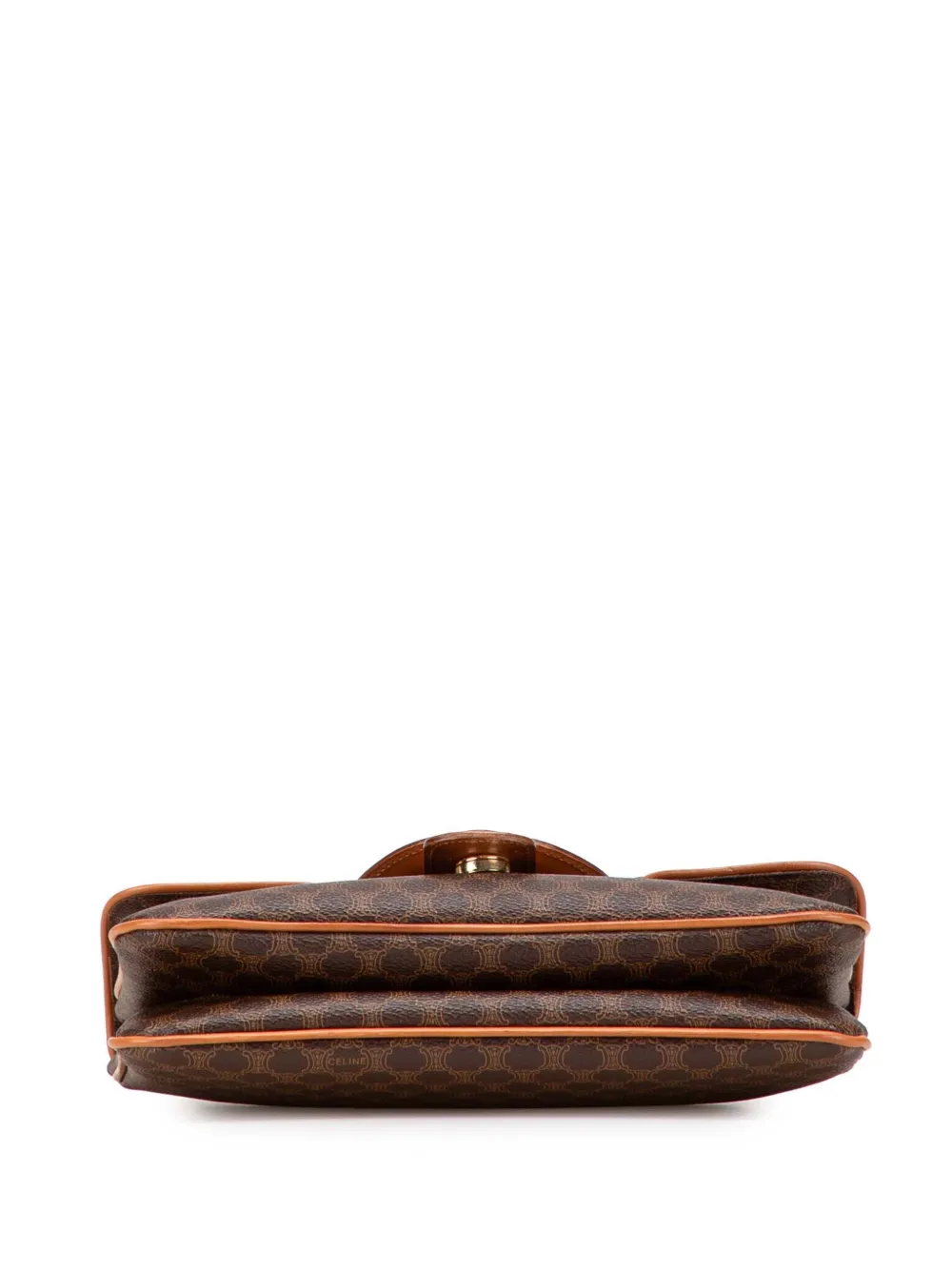 Pre-owned Celine 20th Century Macadam Coated Canvas Clutch Bag In Brown