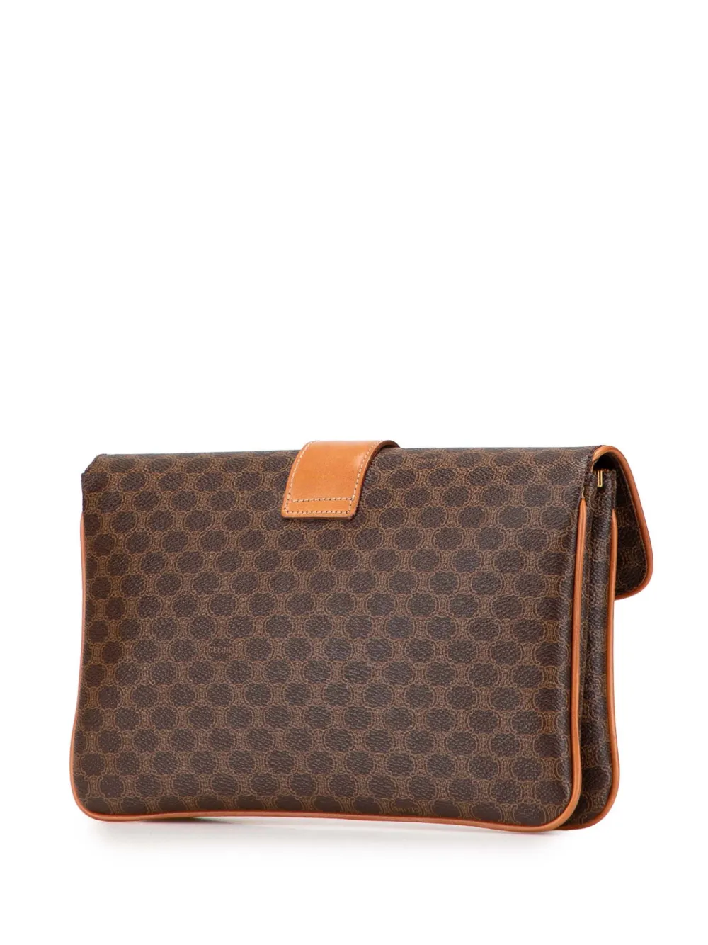 Pre-owned Celine 20th Century Macadam Coated Canvas Clutch Bag In Brown
