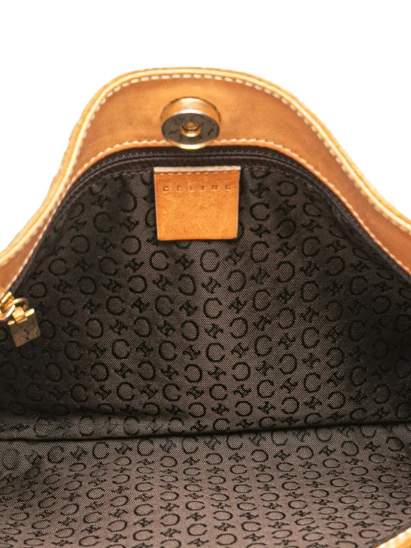 Celine Pre-Owned 2000 C Macadam Suede Shoulder Bag | Brown | FARFETCH