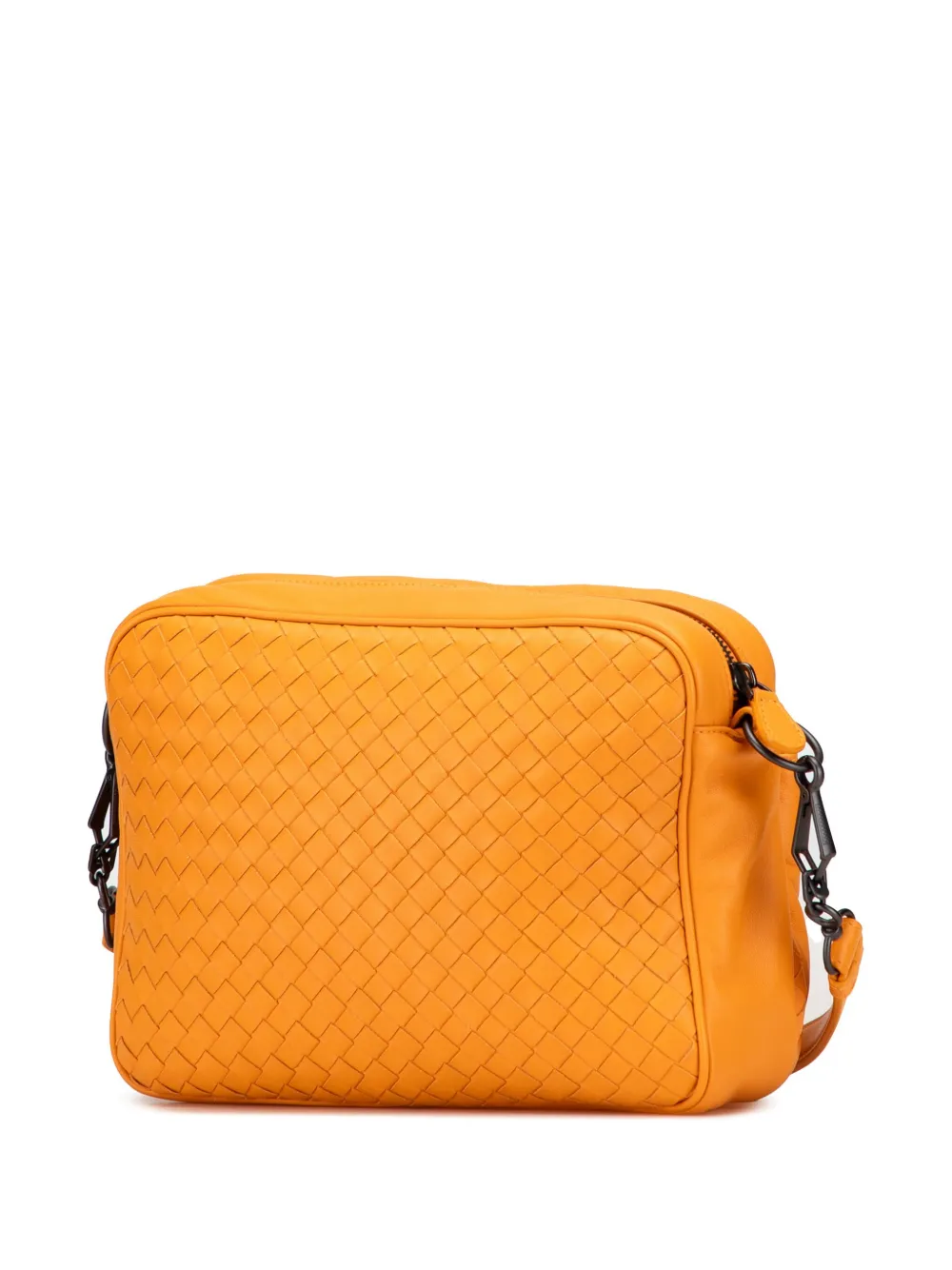 Pre-owned Bottega Veneta 2012-2025 Nappa Intrecciato Front Pocket Messenger Bag Crossbody Bag In Yellow