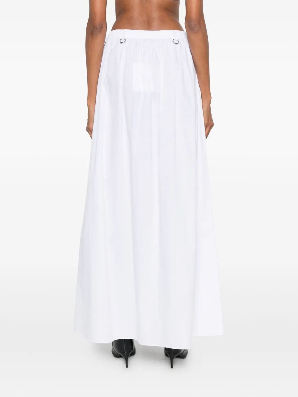 Medeea Ring-detail A-line Skirt In White