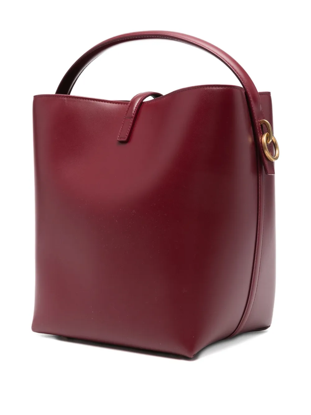 Saint Laurent Logo-plaque Shoulder Bag In Burgundy