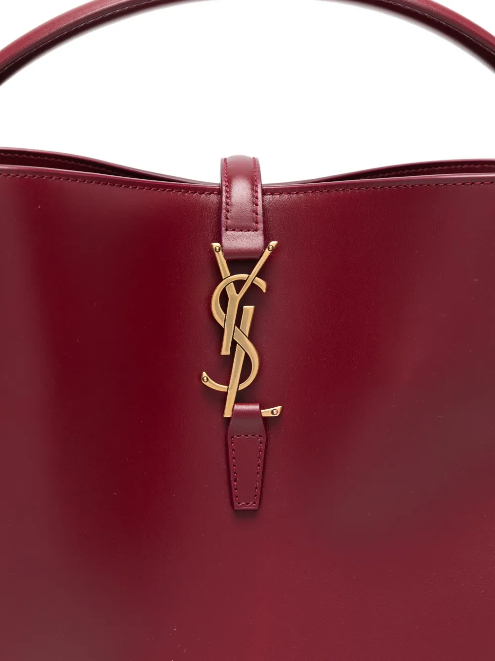 Saint Laurent Logo-plaque Shoulder Bag In Burgundy