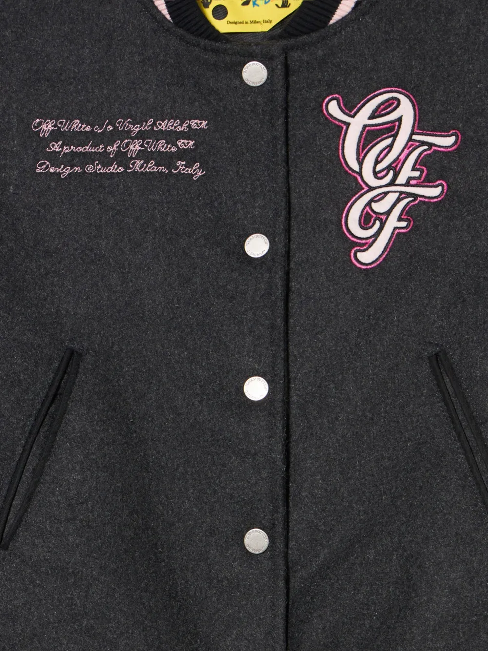 Off-White Kids Bomberjack met patch Grijs