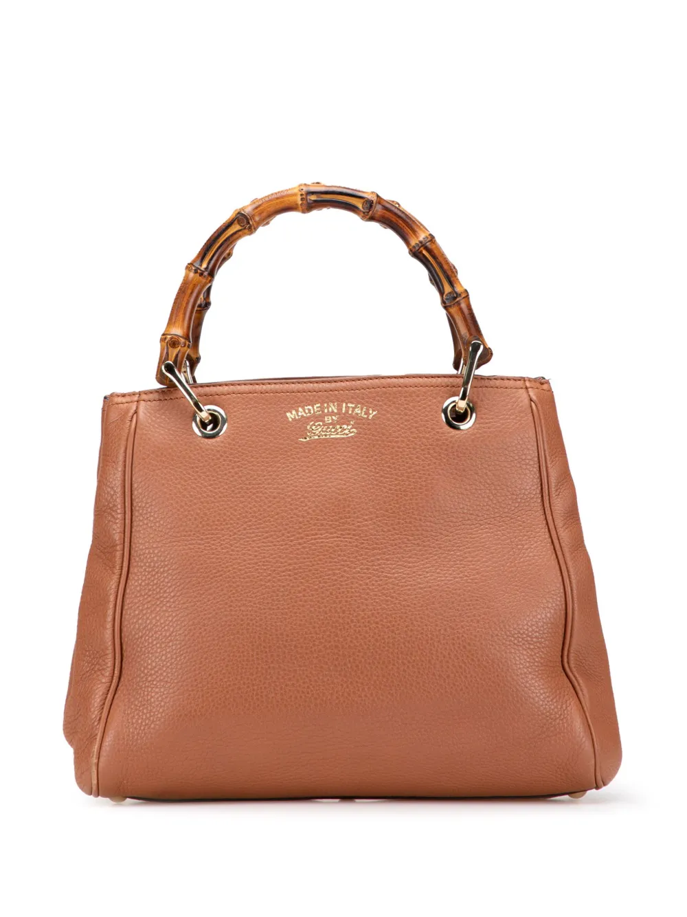 Gucci Pre-Owned 2000-2015 スモール カーフスキン バンブー ショッパー サッチェルバッグ - ブラウン Gucci Pre-Owned 2000-2015 スモール カーフスキン バンブー ショッパー サッチェルバッグ - ブラウン