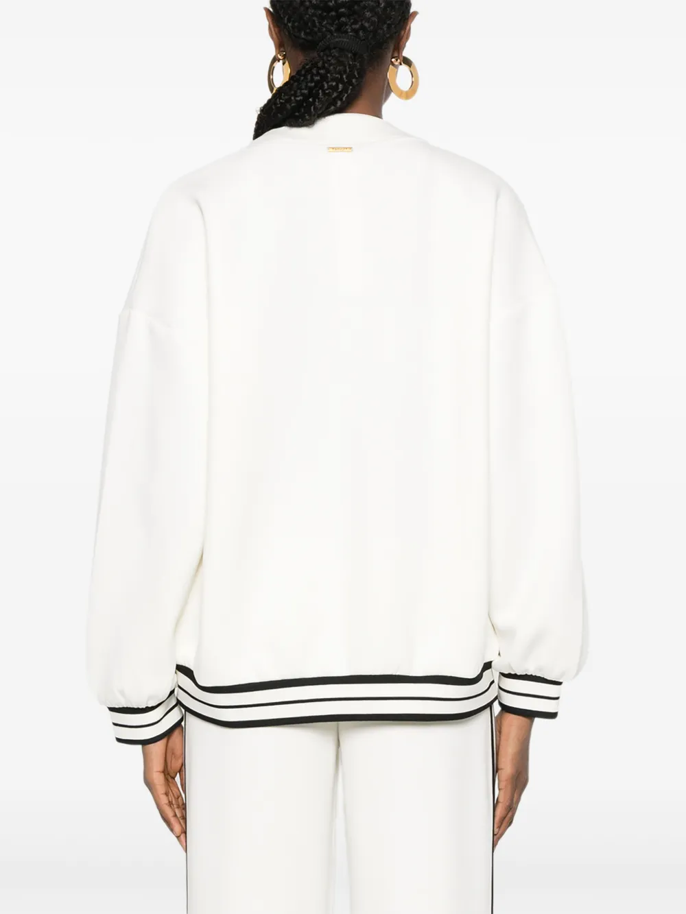 TWINSET Vest met gestreepte afwerking Wit