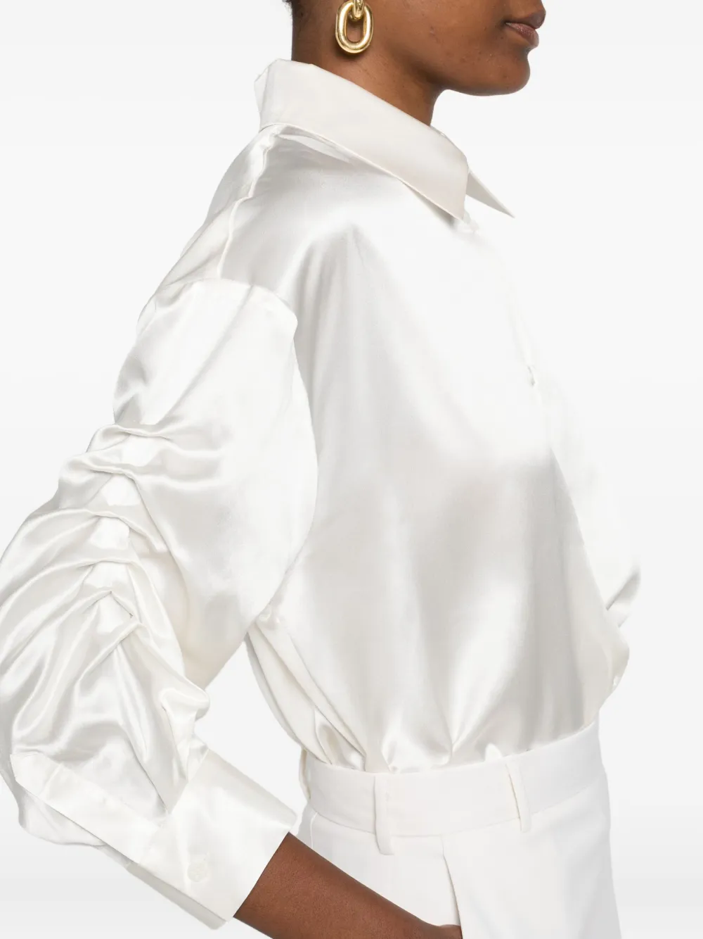Medeea Silk Shirt In White