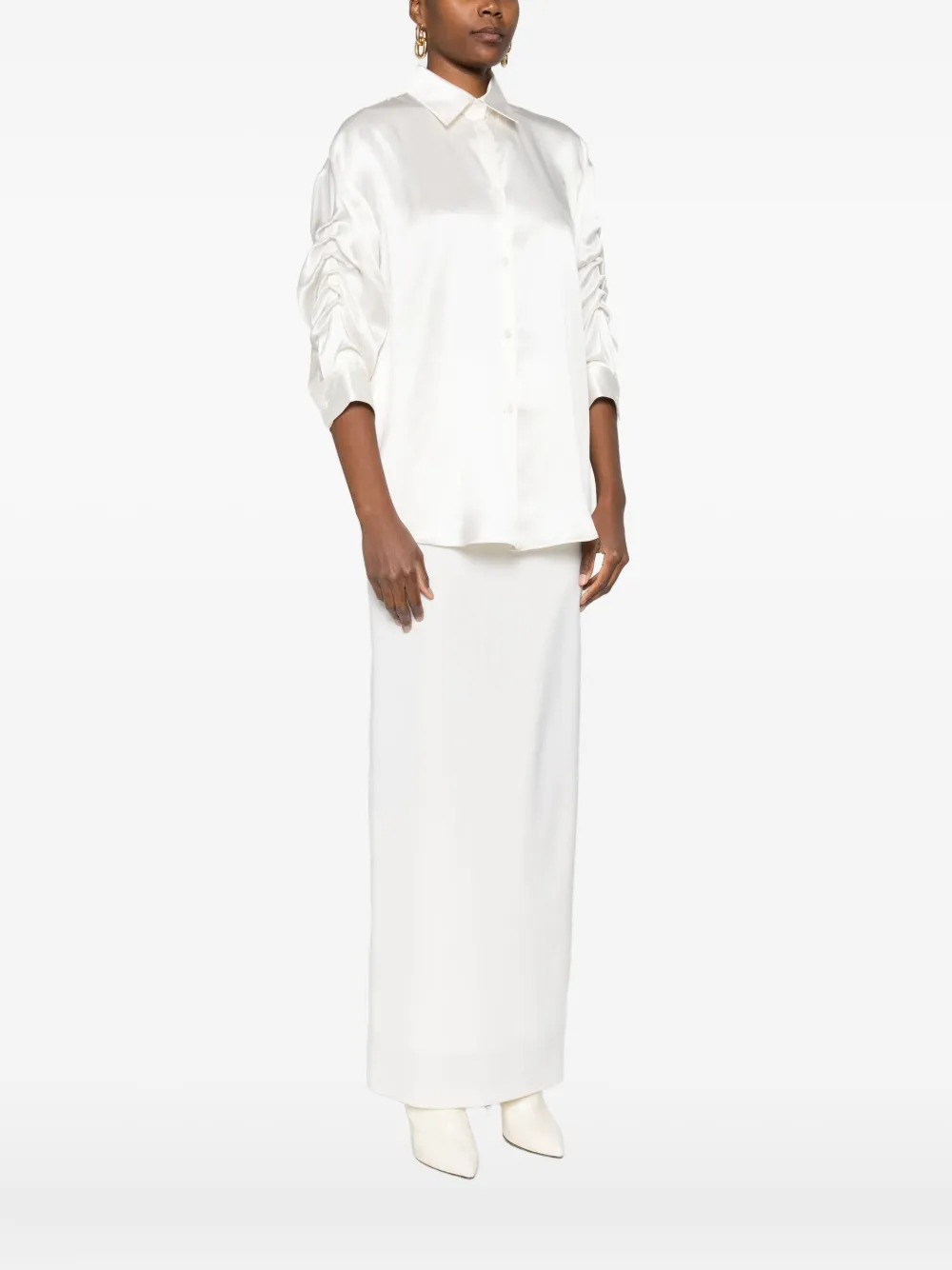 Medeea Silk Shirt In White