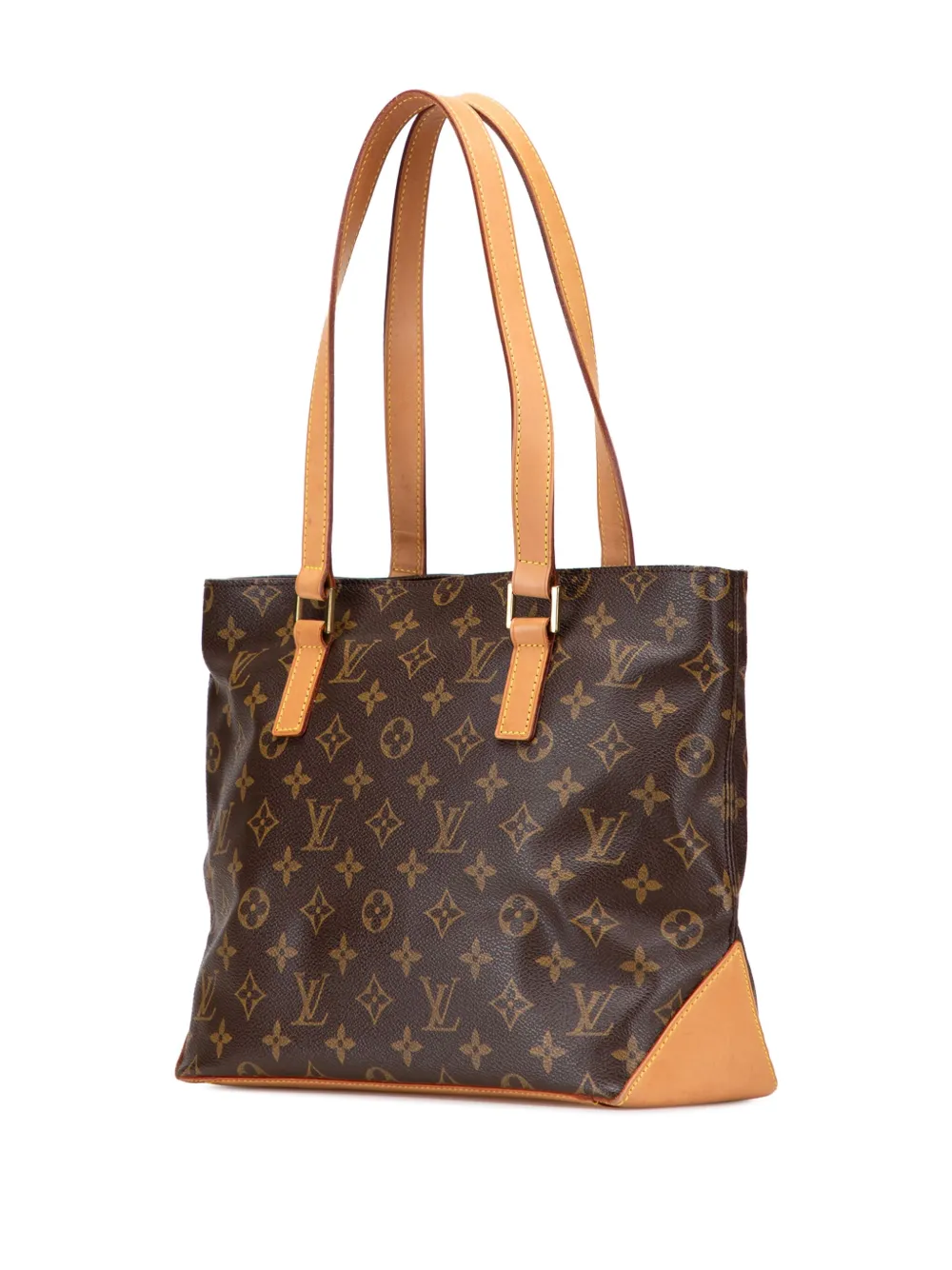 Pre-owned Louis Vuitton 2002 Monogram Cabas Piano Tote Bag In Brown