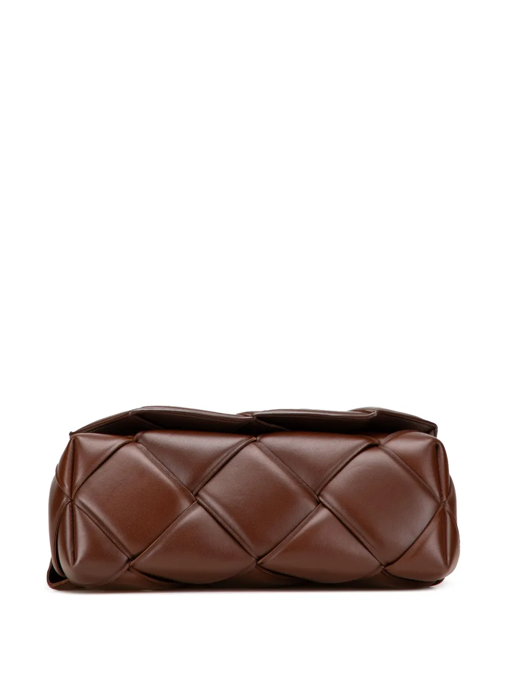 Pre-owned Bottega Veneta 2012-2025 Nappa Maxi Intrecciato Padded Top Handle Bag Satchel In Brown