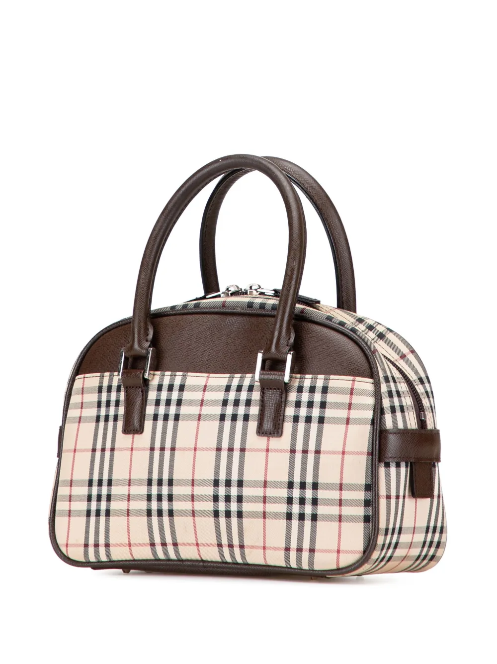 Pre-owned Burberry 2000-2017 House Check Canvas Handbag In Brown