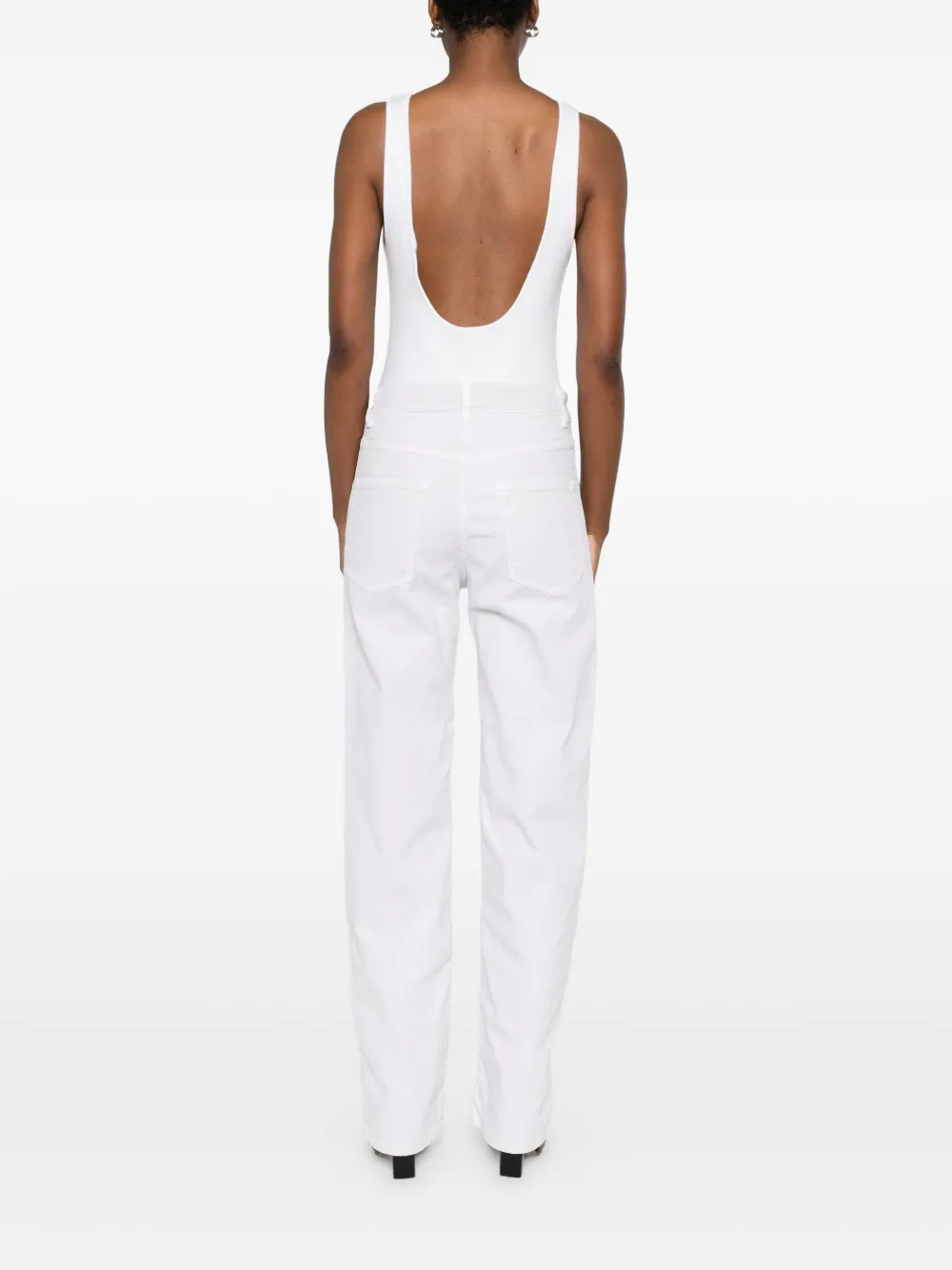Medeea Distressed Straight-leg Jeans In White