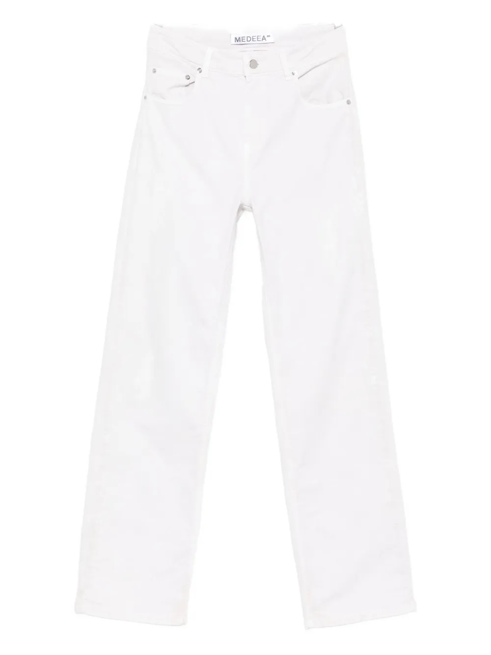Medeea Distressed Straight-leg Jeans In White