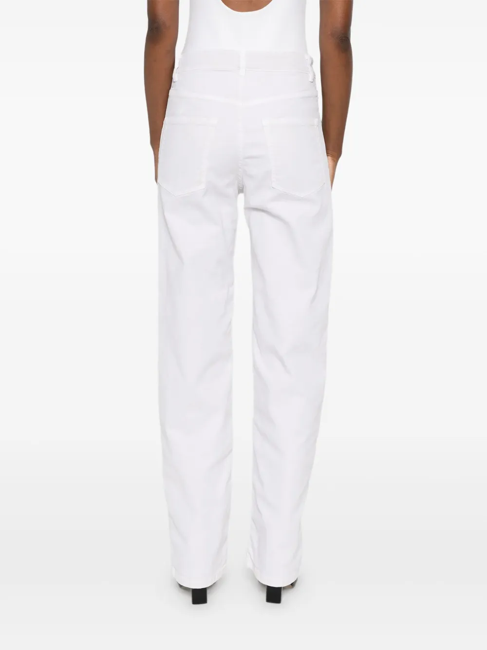  Medeea Distressed Straight-leg Jeans - White 