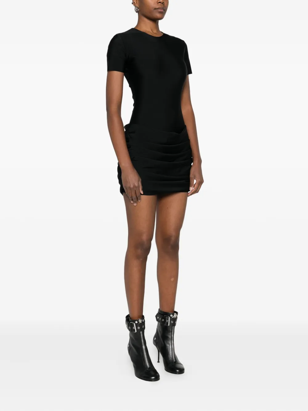 Medeea Ruched Midi Dress In Black