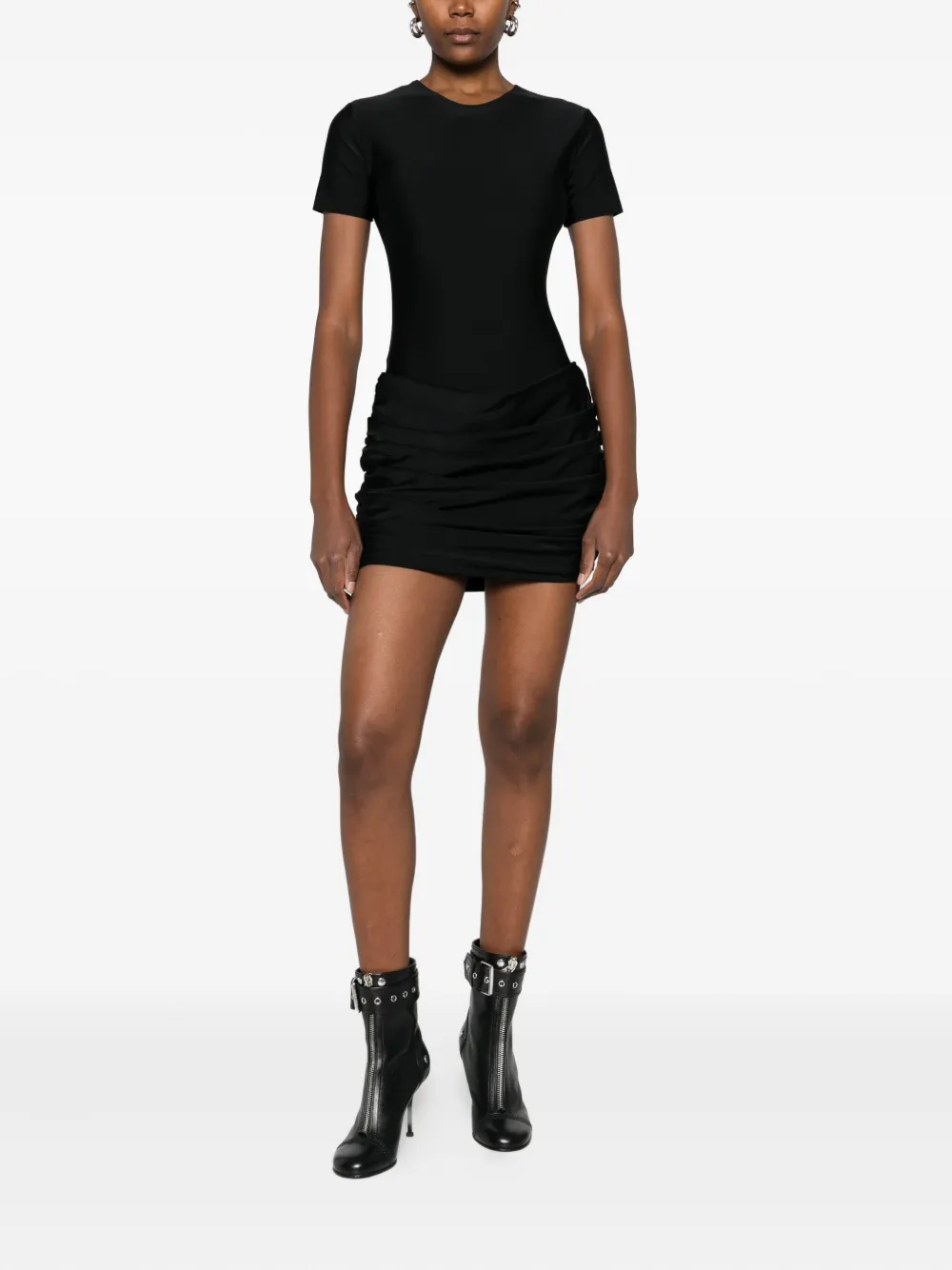 Medeea Ruched Midi Dress In Black