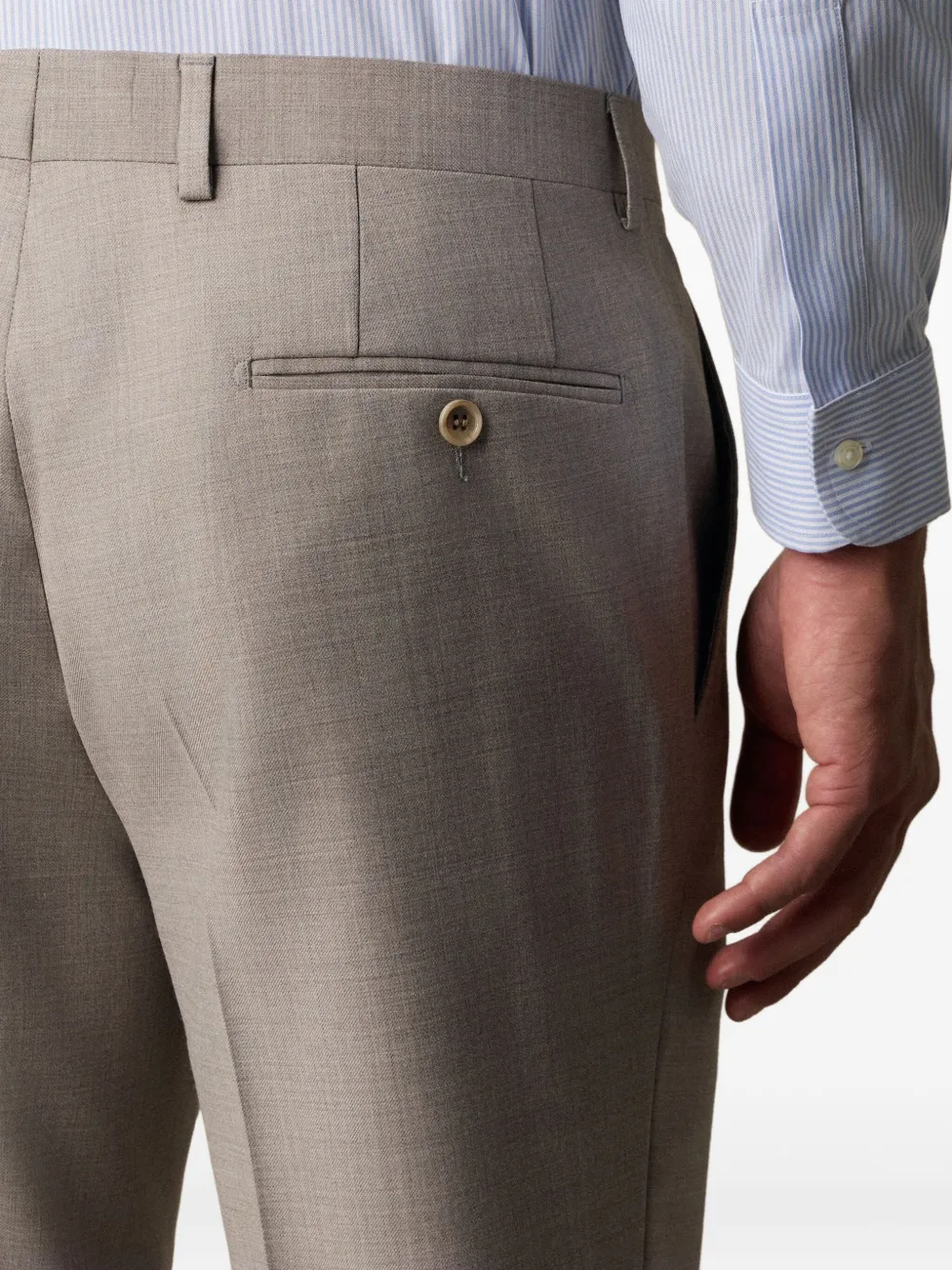 Brooks Brothers Wollen broek met knopen Bruin