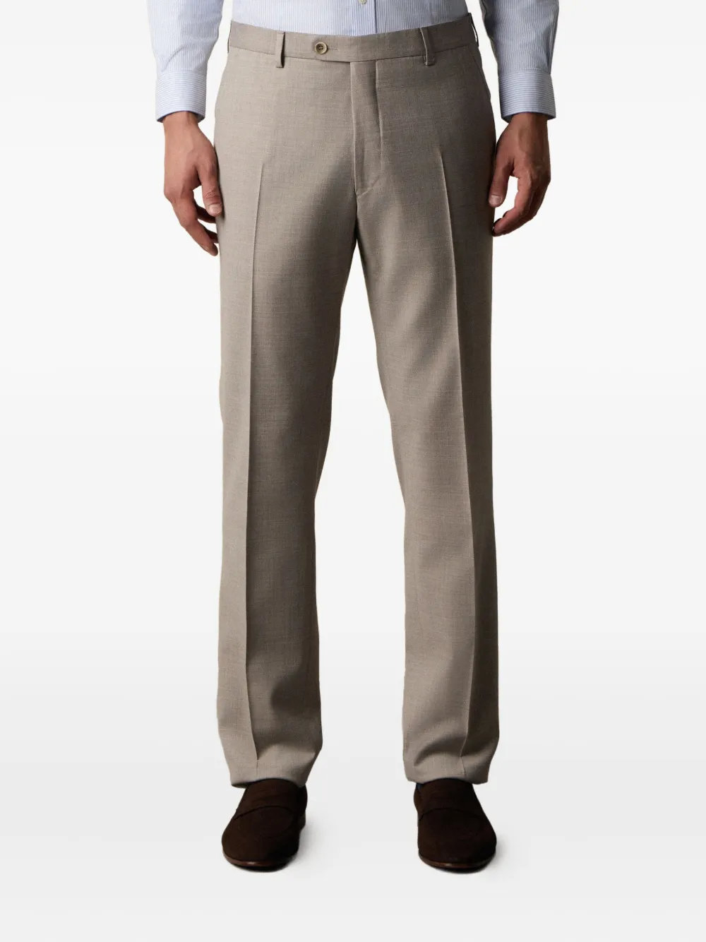 Brooks Brothers Wollen broek met knopen Bruin