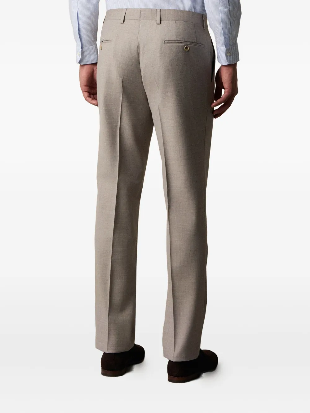 Brooks Brothers Wollen broek met knopen Bruin