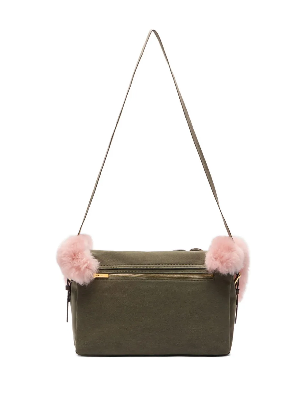 Blumarine Schoudertas met imitatiebont afwerking - Groen