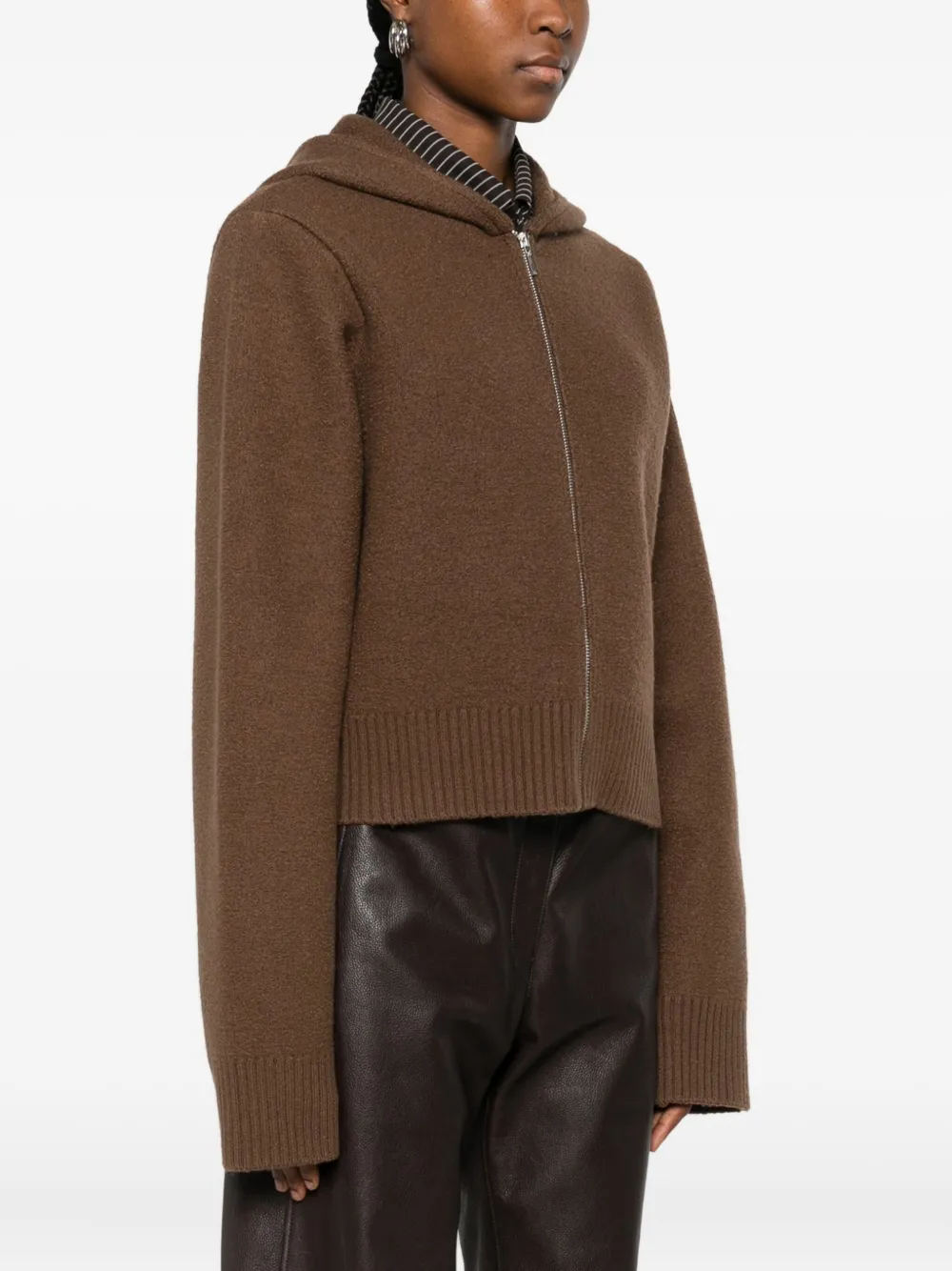 Kassl Editions Zip-up Hoodie In Brown