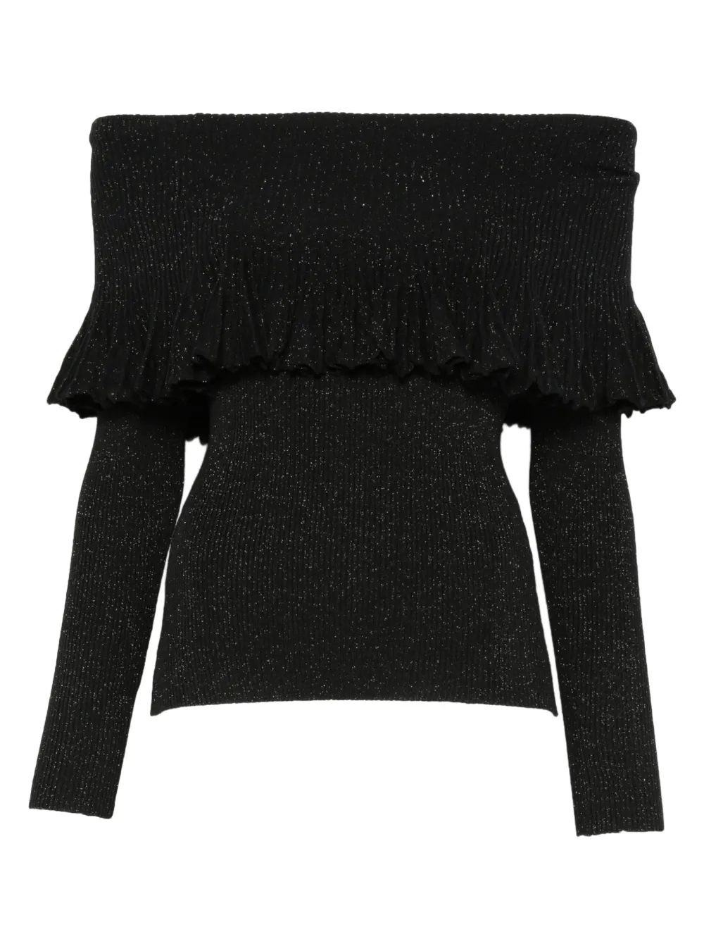 TWINSET ruffled off-shoulder sweater - Nero