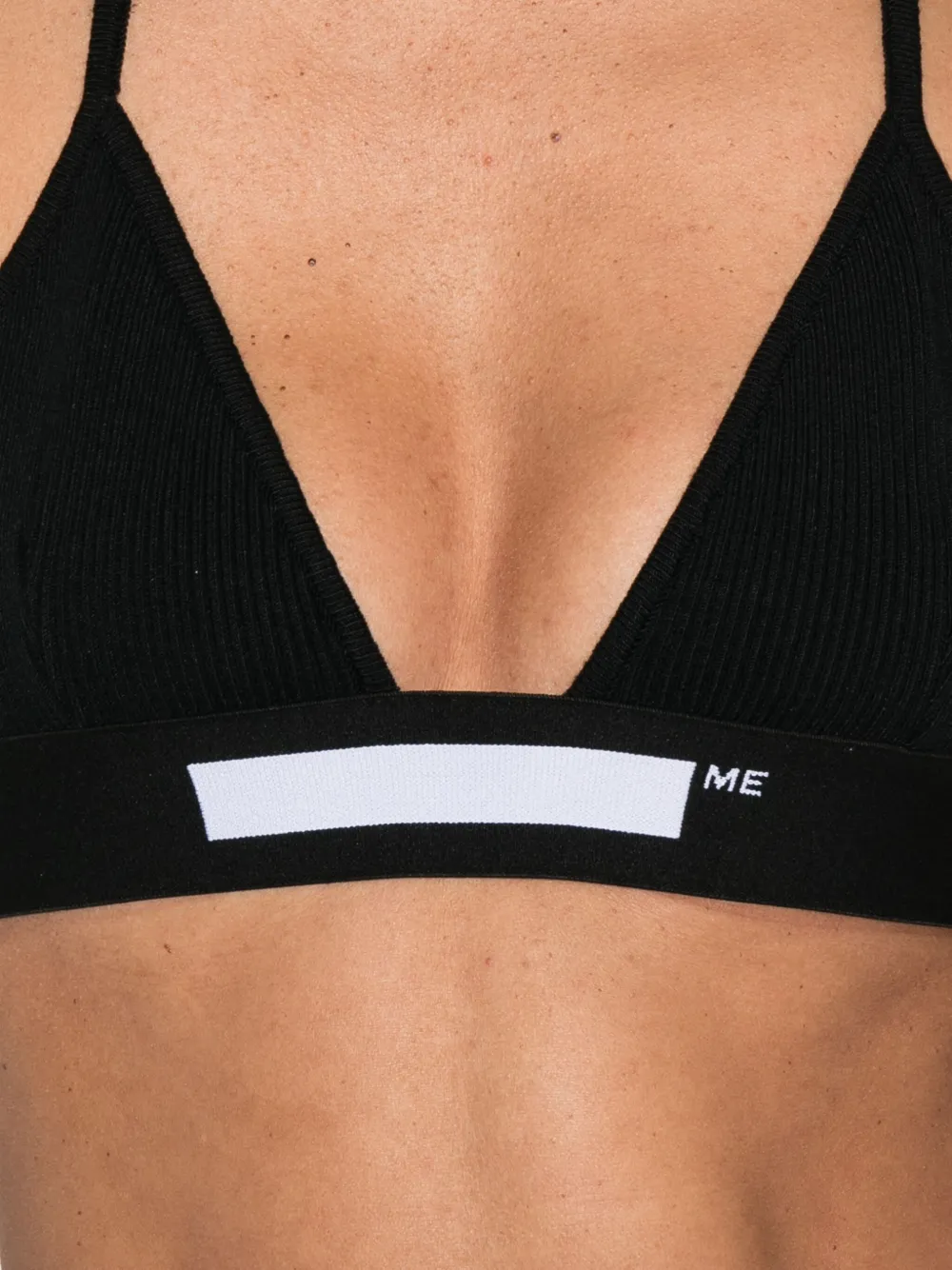Medeea Ribbed Logo Bra In Black