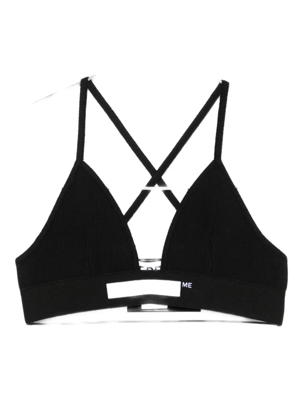 Medeea Ribbed Logo Bra In Black