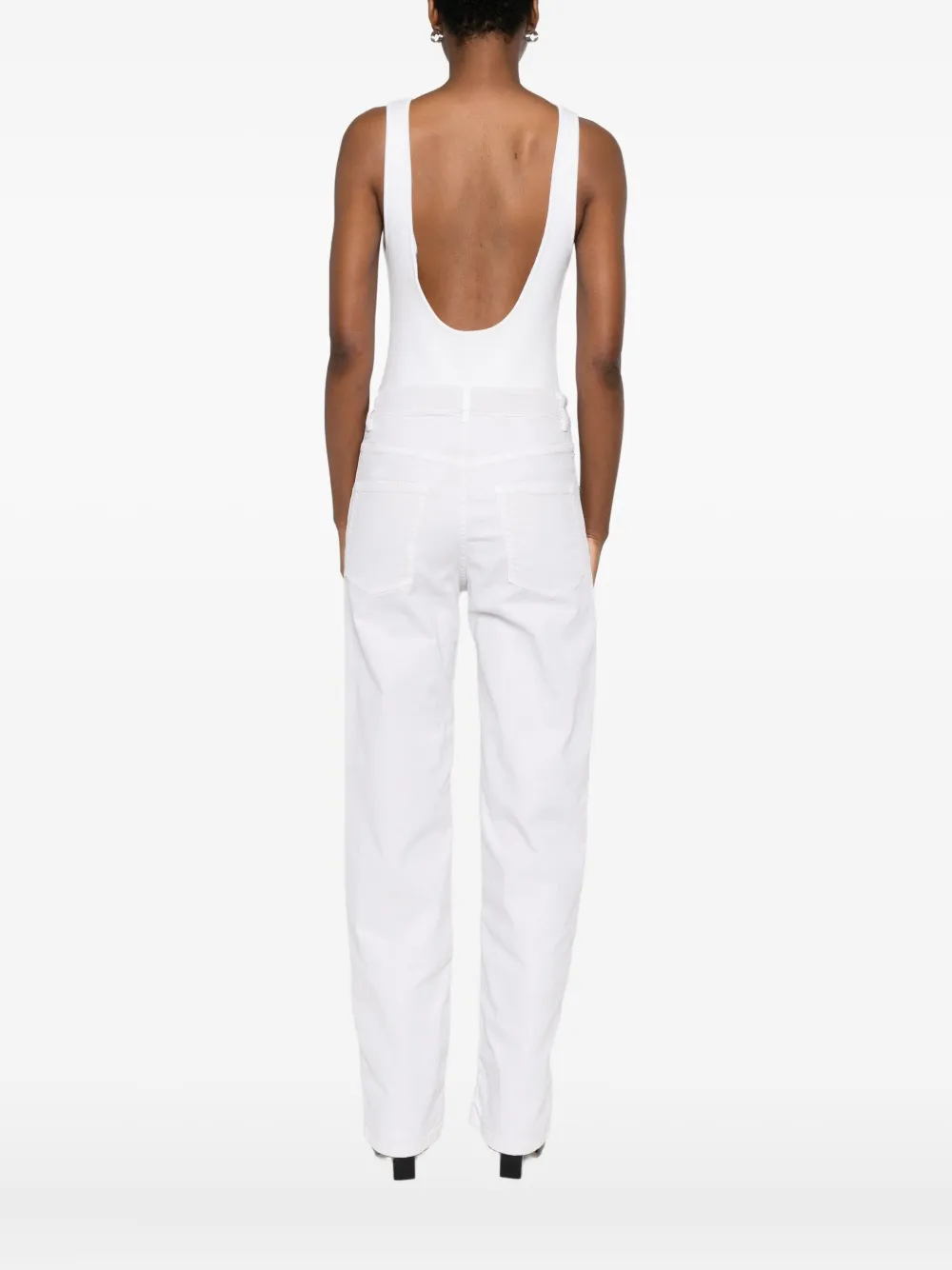 Medeea Square-neck Bodysuit In White